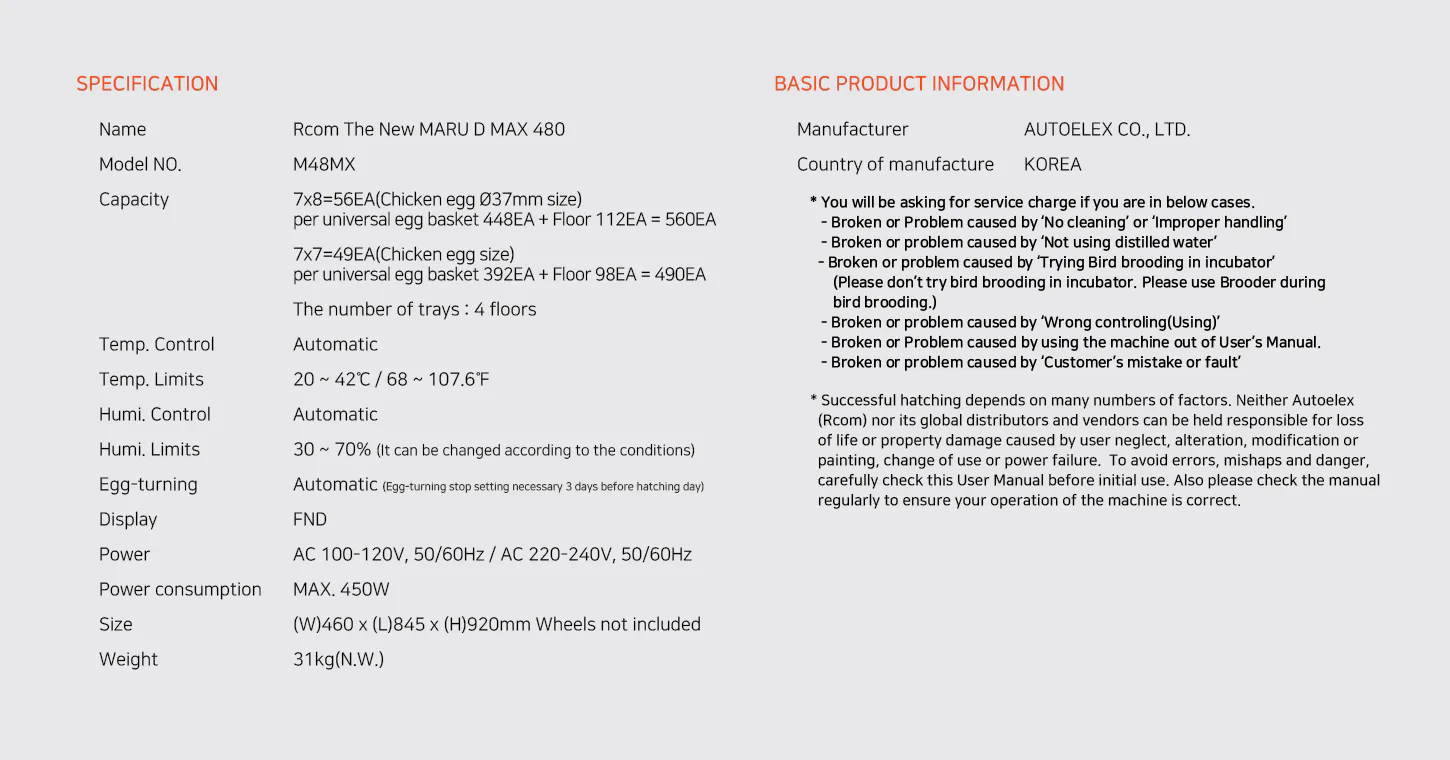 Rcom The New MARU D MAX 480: Технические характеристики The New MARU D