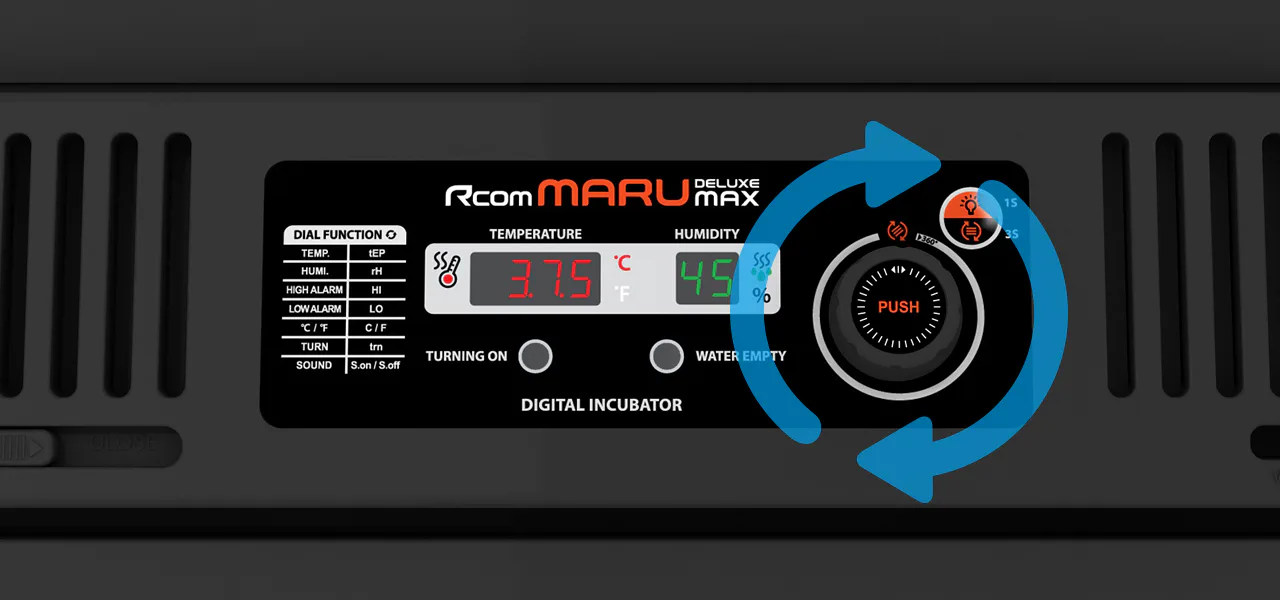 Rcom MARU DELUXE MAX 200: Поворотный регулятор настроек