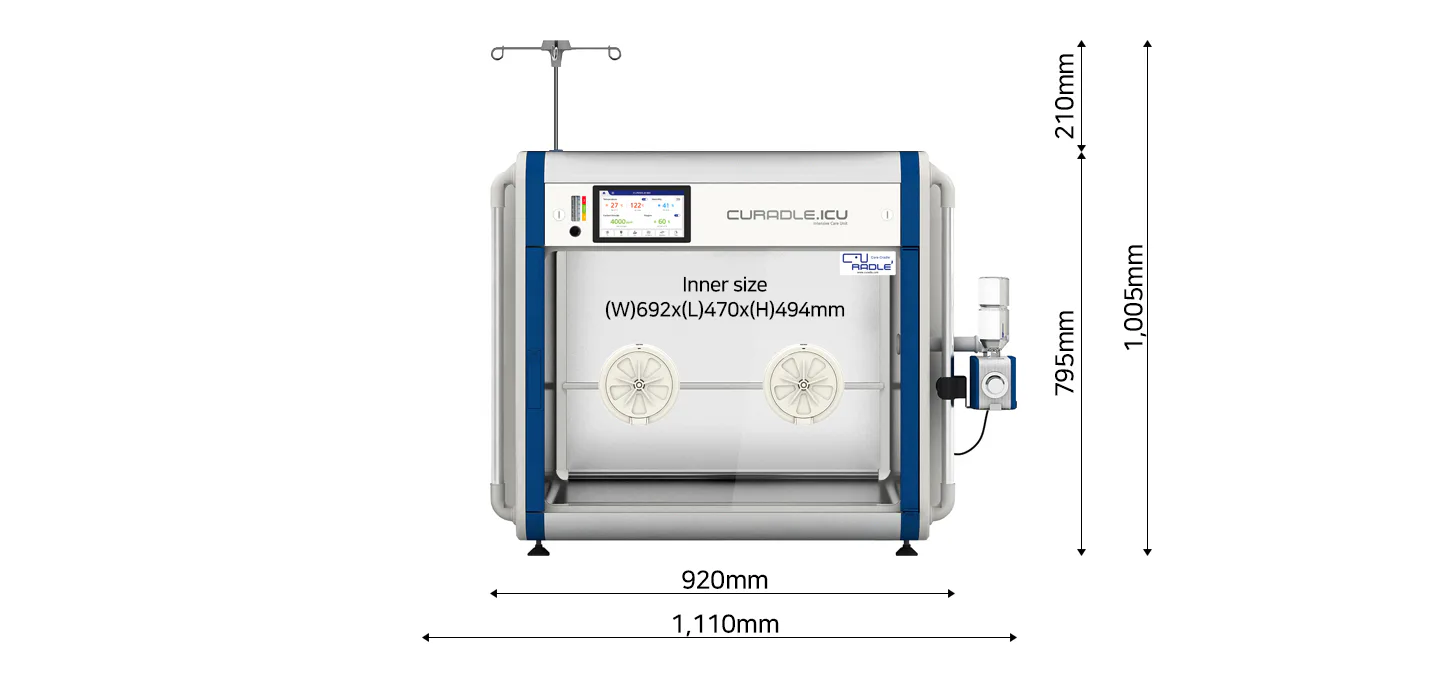 Curadle Smart Incubator PRO PLUS 160C V3: Габариты камеры Curadle 160