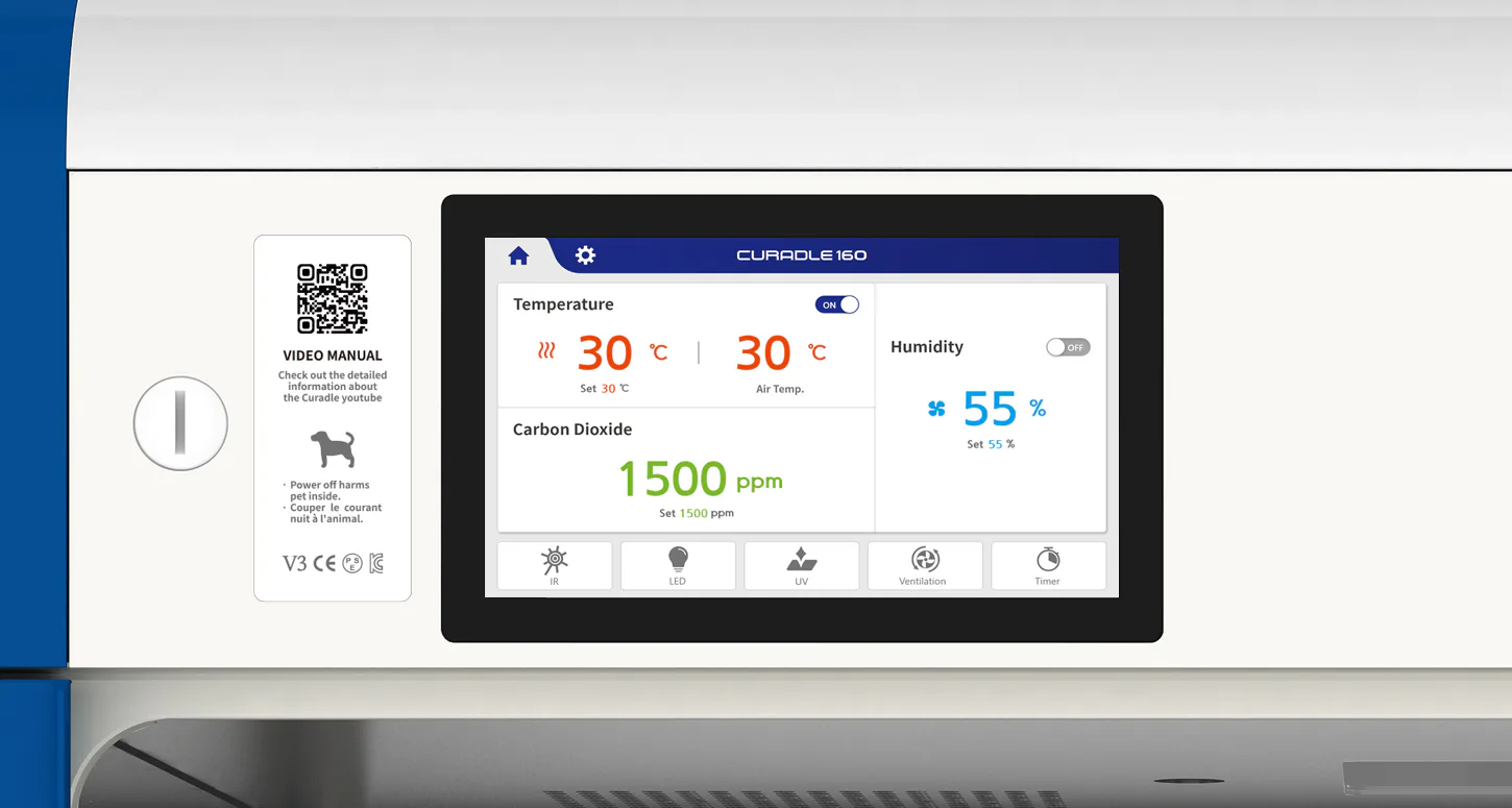 Curadle Smart Incubator PRO 160 V3: Сенсорное управление и доступ к инструкции