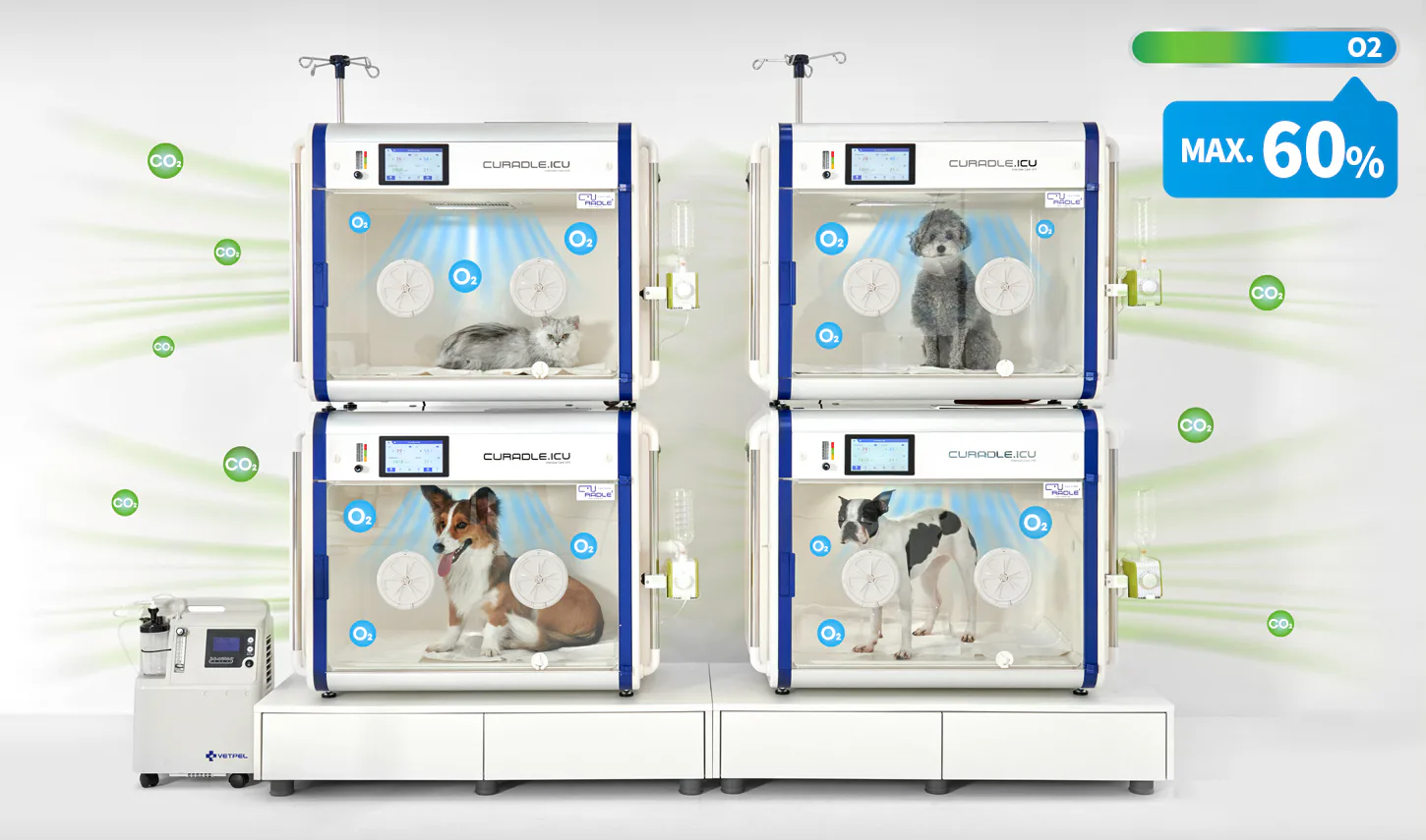 Curadle Smart Incubator ULTRA 190: Контроль концентрации кислорода до 60 процентов