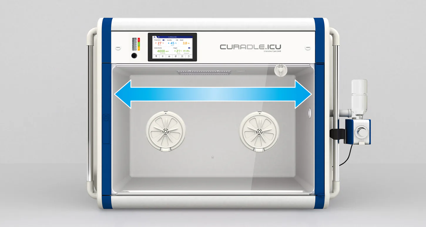 Curadle Smart Incubator ULTRA 190: Широкая рабочая камера Curadle 190